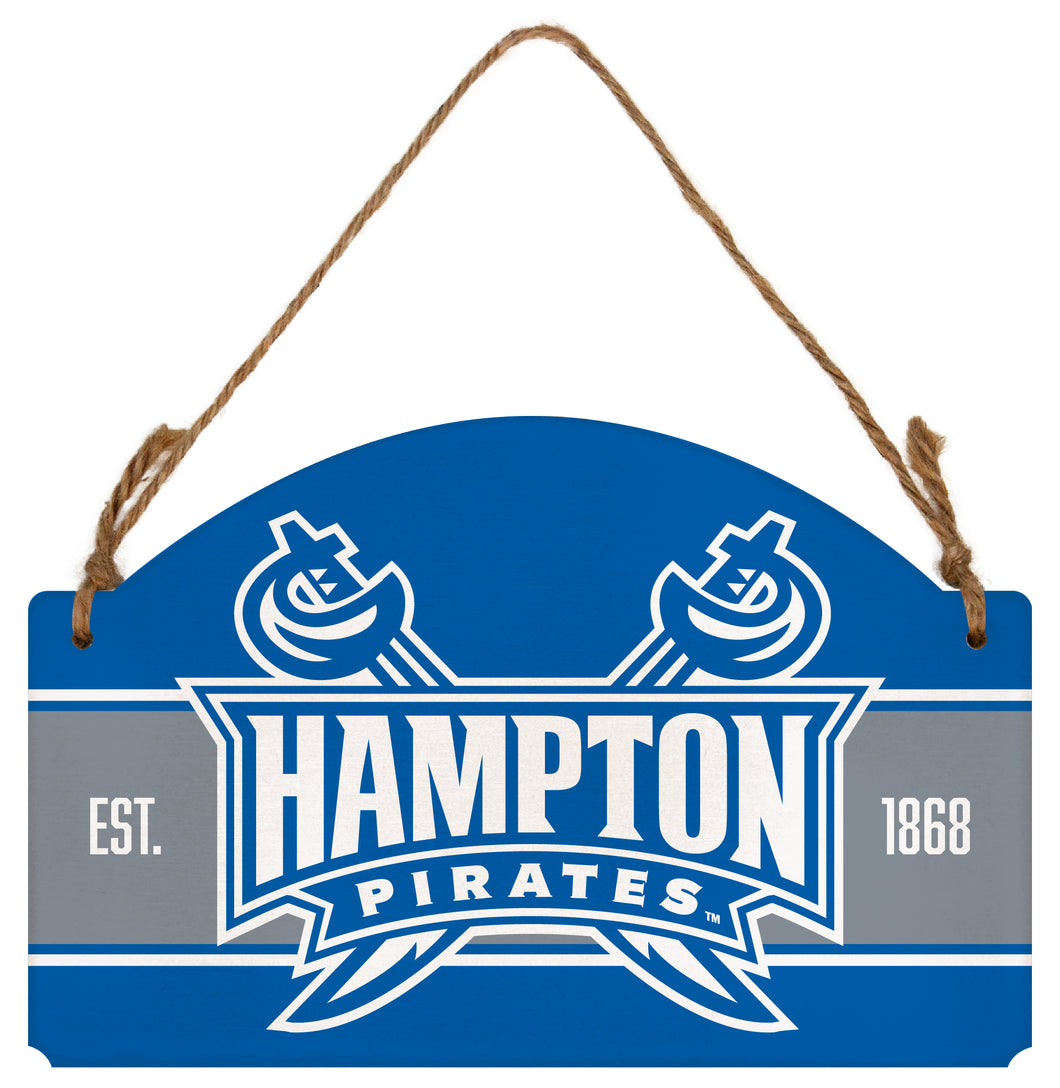 Hampton University Flat Wood Sign with Hanging String - Officially Licensed Collegiate Product 