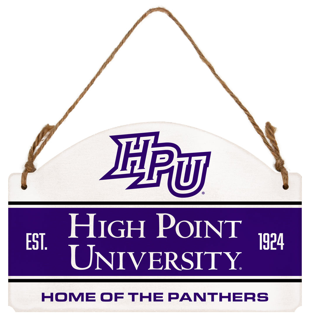 High Point University Flat Wood Sign with Hanging String - Officially Licensed Collegiate Product 