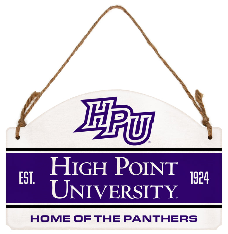 High Point University Flat Wood Sign with Hanging String - Officially Licensed Collegiate Product 