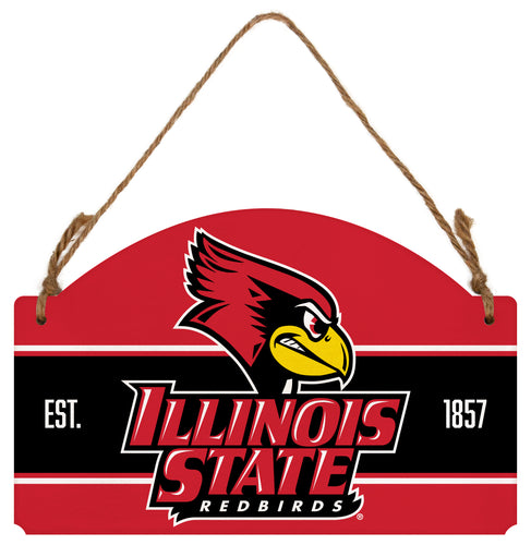 Illinois State Redbirds Flat Wood Sign with Hanging String - Officially Licensed Collegiate Product 