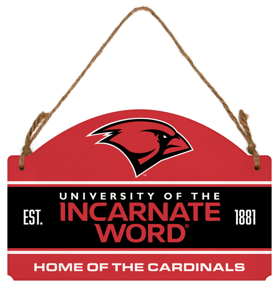 Incarnate Word Cardinals Flat Wood Sign with Hanging String - Officially Licensed Collegiate Product 