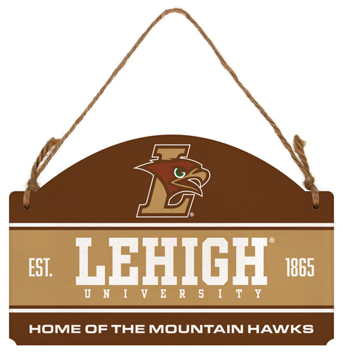 Lehigh University Mountain Hawks Flat Wood Sign with Hanging String - Officially Licensed Collegiate Product 