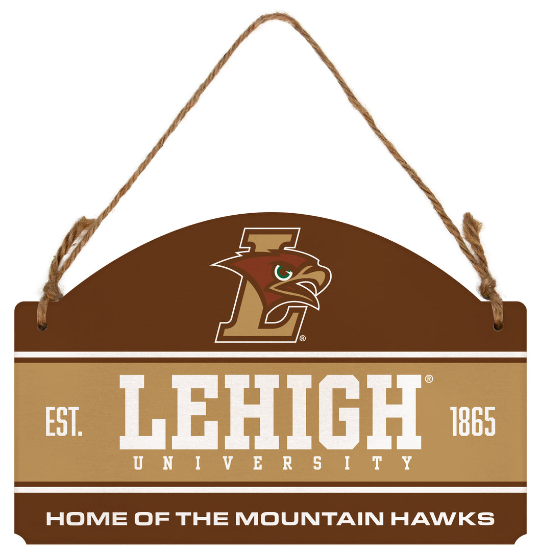 Lehigh University Mountain Hawks Flat Wood Sign with Hanging String - Officially Licensed Collegiate Product 