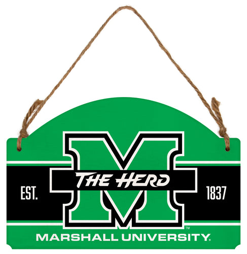Marshall Thundering Herd Flat Wood Sign with Hanging String - Officially Licensed Collegiate Product 