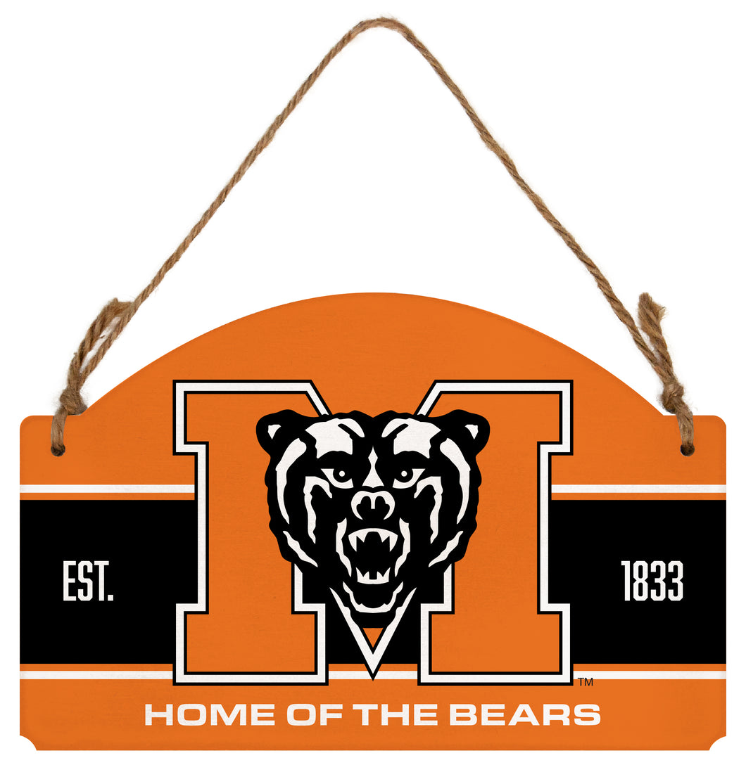 Mercer University Flat Wood Sign with Hanging String - Officially Licensed Collegiate Product 