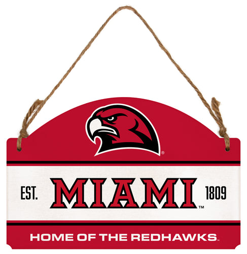 Miami University of Ohio Flat Wood Sign with Hanging String - Officially Licensed Collegiate Product 