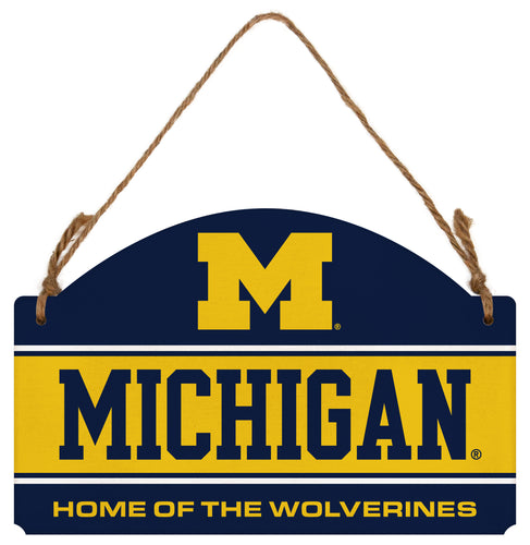 Michigan Wolverines Flat Wood Sign with Hanging String - Officially Licensed Collegiate Product 