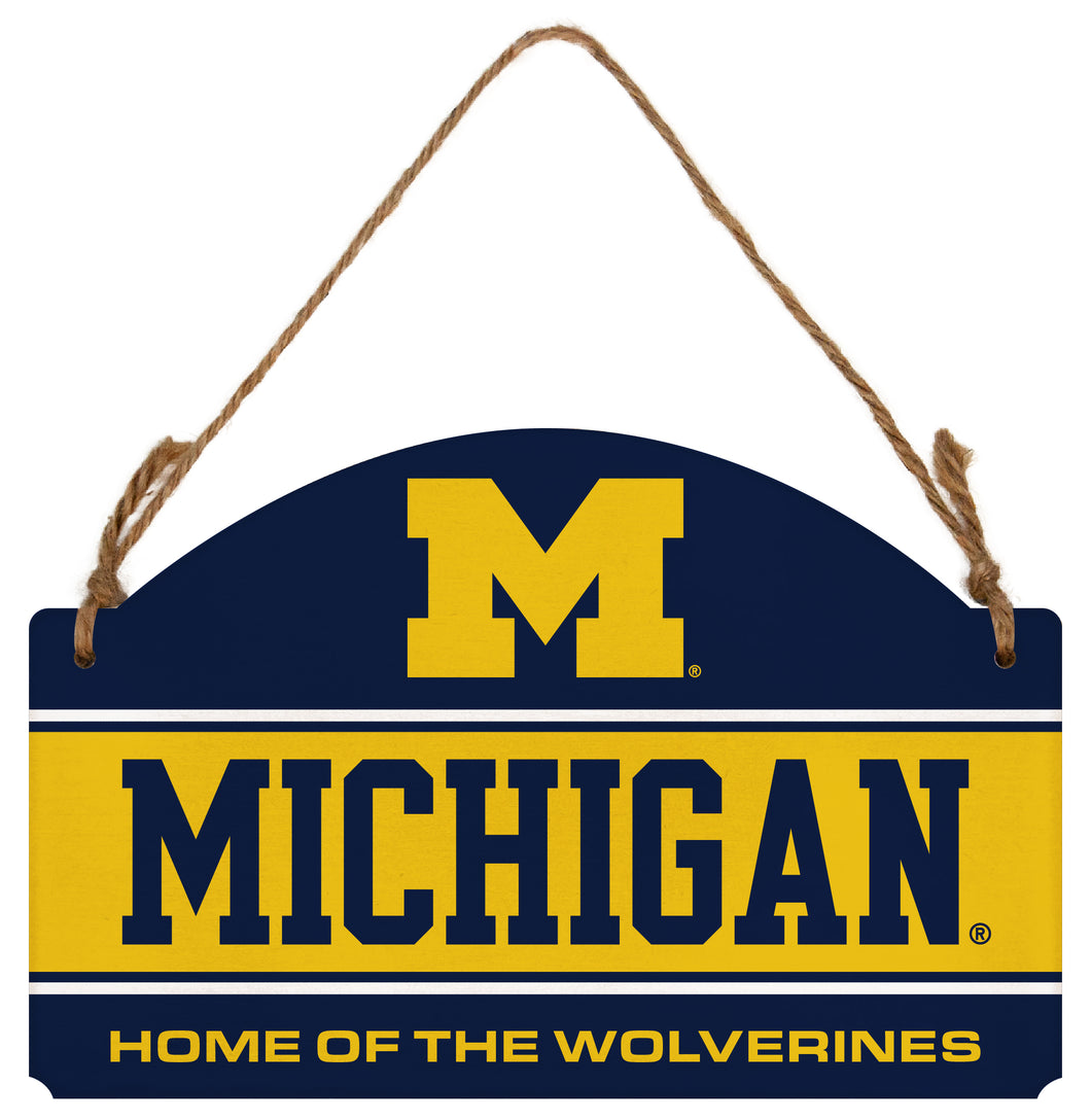 Michigan Wolverines Flat Wood Sign with Hanging String - Officially Licensed Collegiate Product 