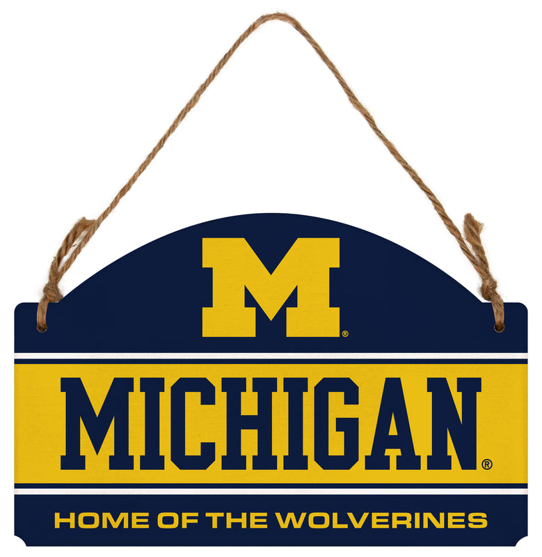 Michigan Wolverines Flat Wood Sign with Hanging String - Officially Licensed Collegiate Product 