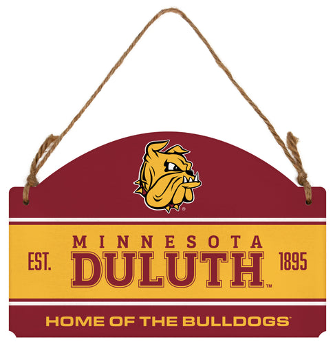 Minnesota Duluth Bulldogs Flat Wood Sign with Hanging String - Officially Licensed Collegiate Product 