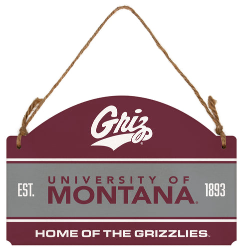 Montana University Flat Wood Sign with Hanging String - Officially Licensed Collegiate Product 