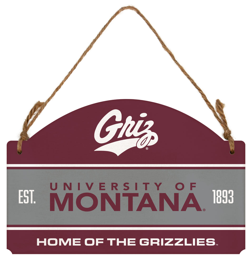 Montana University Flat Wood Sign with Hanging String - Officially Licensed Collegiate Product 
