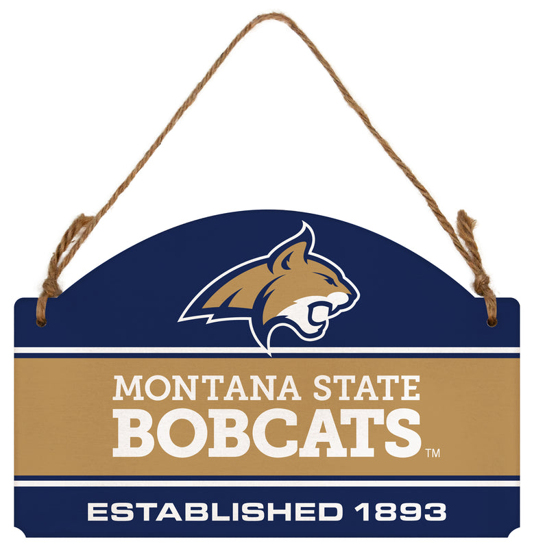Montana State Bobcats Flat Wood Sign with Hanging String - Officially Licensed Collegiate Product 