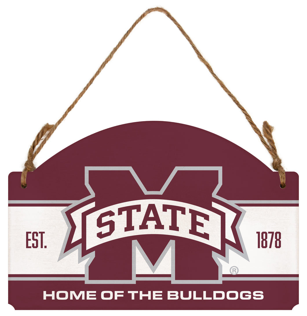 Mississippi State Bulldogs Flat Wood Sign with Hanging String - Officially Licensed Collegiate Product 