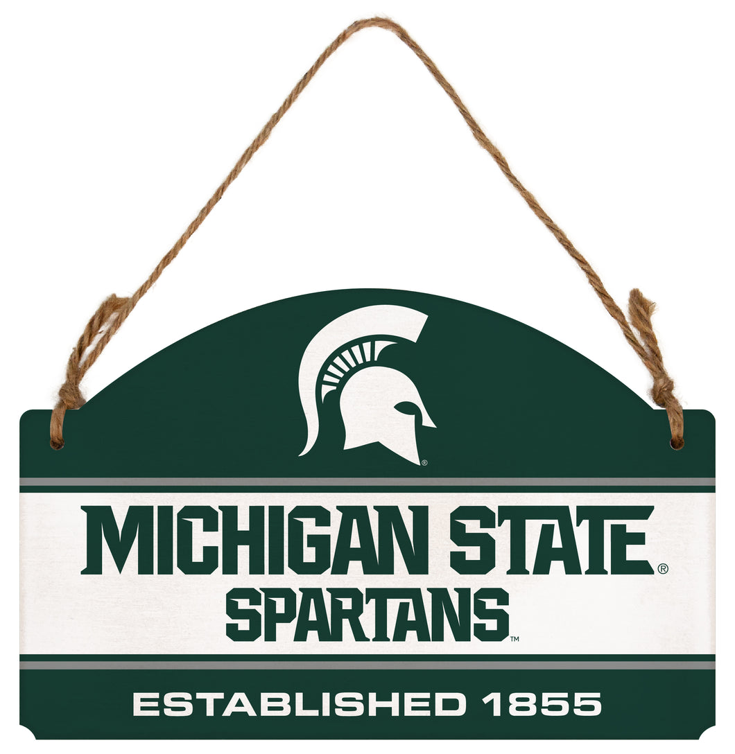 Michigan State Spartans Flat Wood Sign with Hanging String - Officially Licensed Collegiate Product 