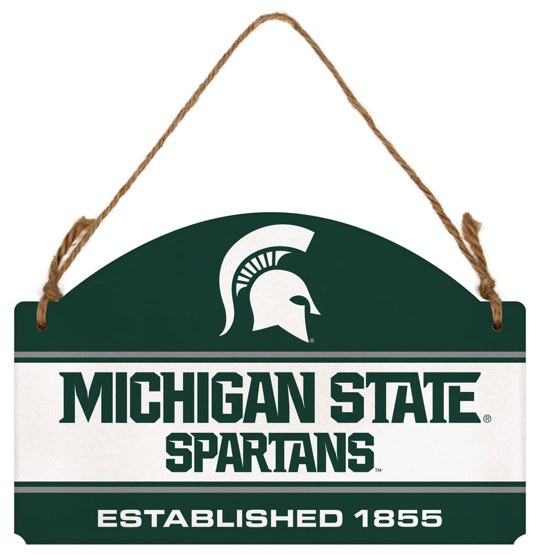 Michigan State Spartans Flat Wood Sign with Hanging String - Officially Licensed Collegiate Product 
