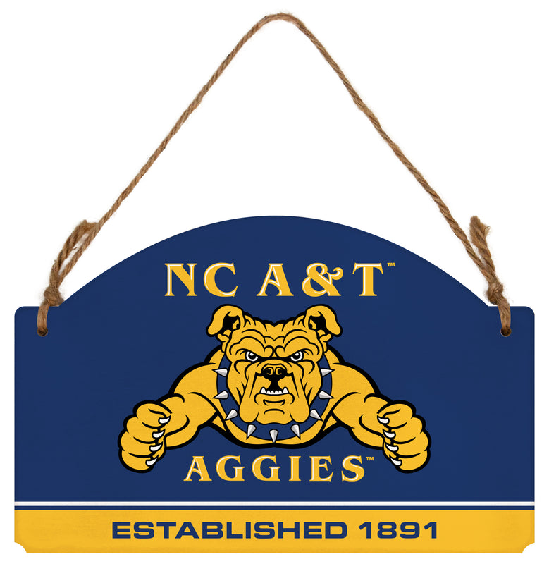 North Carolina A&T State Aggies Flat Wood Sign with Hanging String - Officially Licensed Collegiate Product 