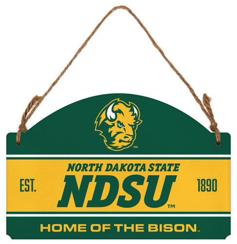 North Dakota State Bison Flat Wood Sign with Hanging String - Officially Licensed Collegiate Product 