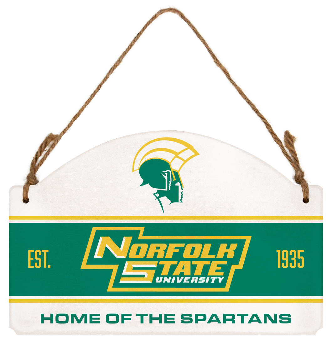 Norfolk State University Flat Wood Sign with Hanging String - Officially Licensed Collegiate Product 