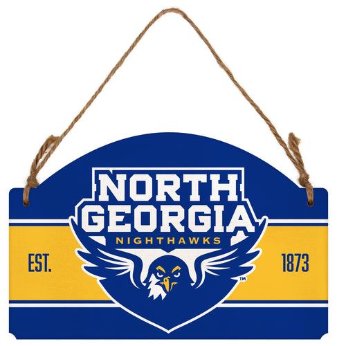 North Georgia Nighthawks Flat Wood Sign with Hanging String - Officially Licensed Collegiate Product 