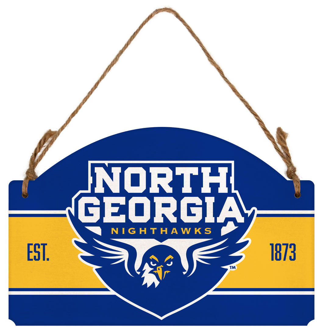 North Georgia Nighthawks Flat Wood Sign with Hanging String - Officially Licensed Collegiate Product 