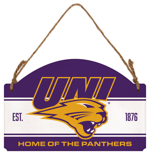 Northern Iowa Panthers Flat Wood Sign with Hanging String - Officially Licensed Collegiate Product 
