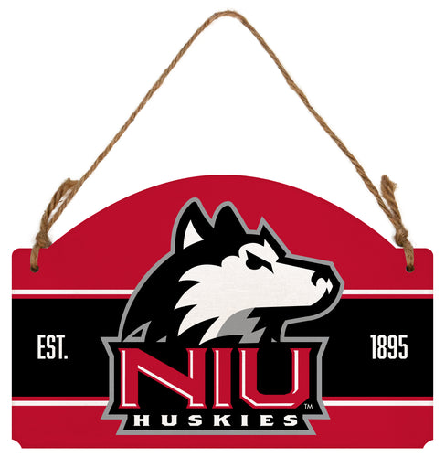 Northern Illinois Huskies Flat Wood Sign with Hanging String - Officially Licensed Collegiate Product 