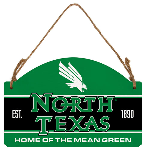 North Texas Flat Wood Sign with Hanging String - Officially Licensed Collegiate Product 