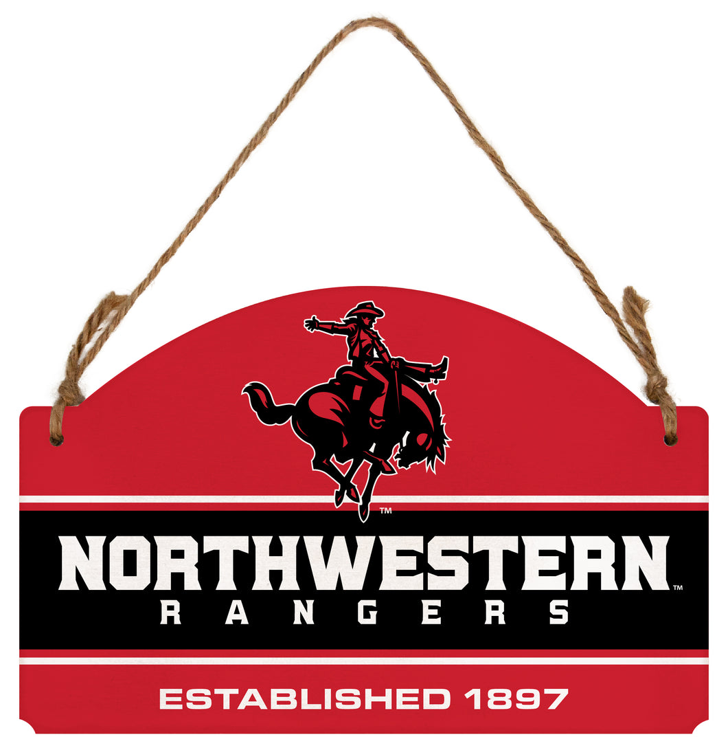 Northwestern Oklahoma State University Flat Wood Sign with Hanging String - Officially Licensed Collegiate Product 