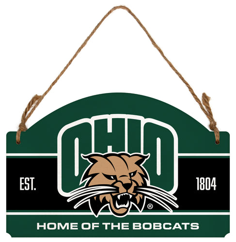 Ohio University Flat Wood Sign with Hanging String - Officially Licensed Collegiate Product 