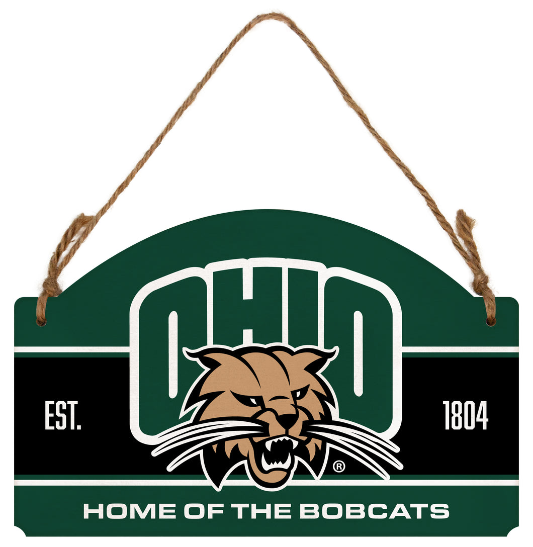 Ohio University Flat Wood Sign with Hanging String - Officially Licensed Collegiate Product 