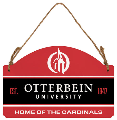 Otterbein University Flat Wood Sign with Hanging String - Officially Licensed Collegiate Product 
