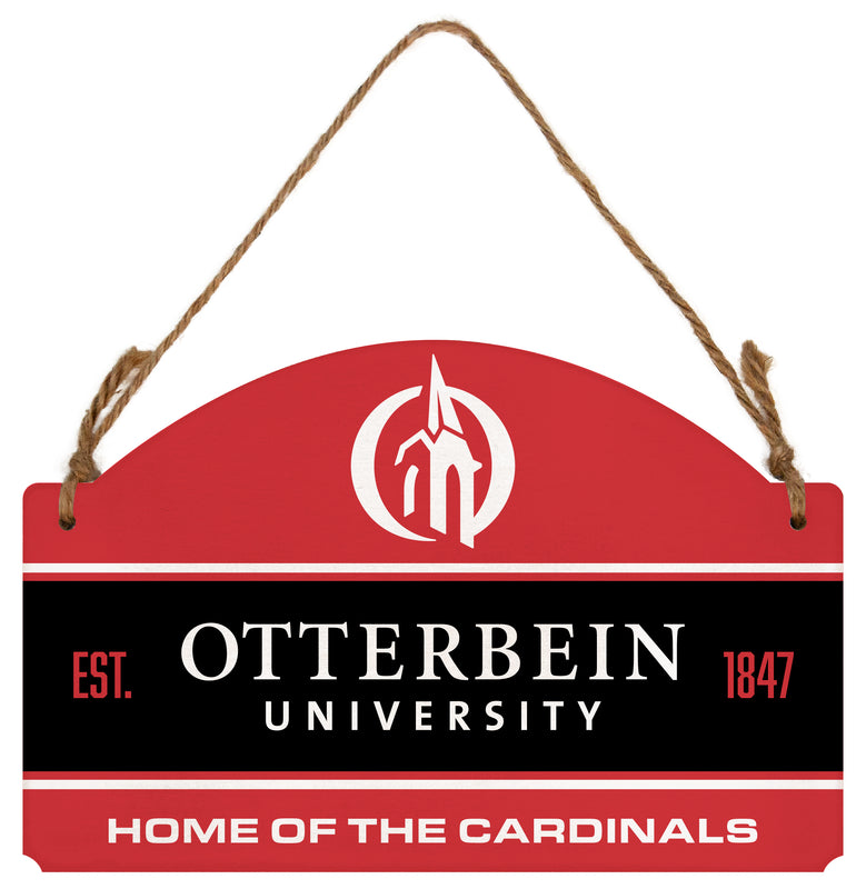 Otterbein University Flat Wood Sign with Hanging String - Officially Licensed Collegiate Product 