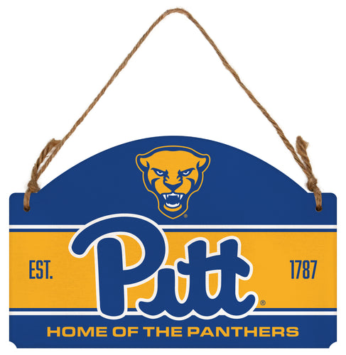 Pittsburgh Panthers Flat Wood Sign with Hanging String - Officially Licensed Collegiate Product 
