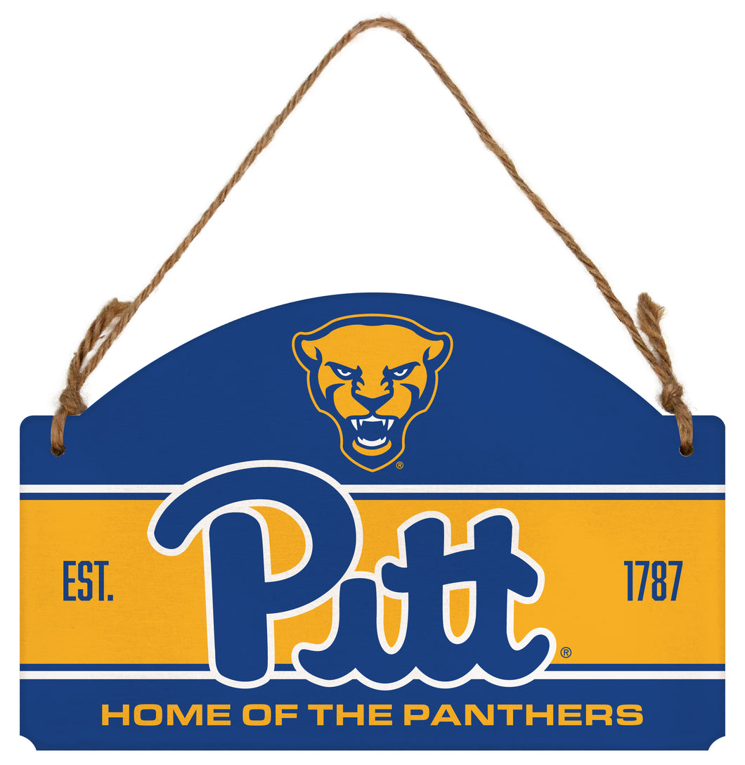 Pittsburgh Panthers Flat Wood Sign with Hanging String - Officially Licensed Collegiate Product 