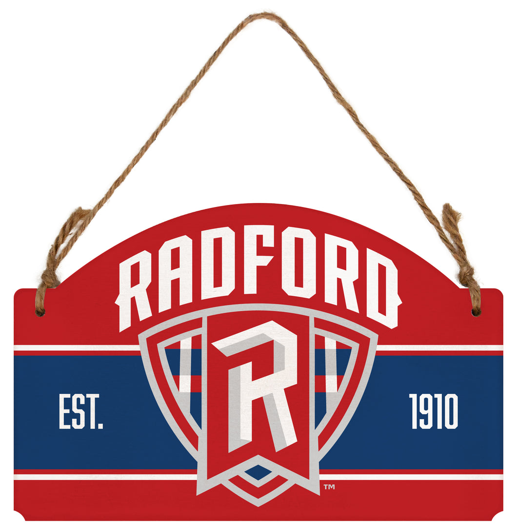 Radford University Highlanders Flat Wood Sign with Hanging String - Officially Licensed Collegiate Product 