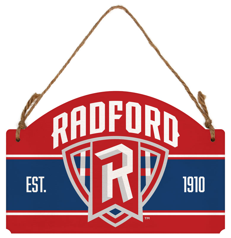 Radford University Highlanders Flat Wood Sign with Hanging String - Officially Licensed Collegiate Product 
