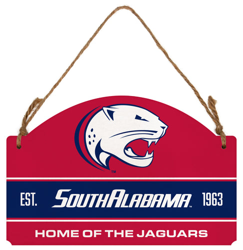 University of South Alabama Flat Wood Sign with Hanging String - Officially Licensed Collegiate Product 