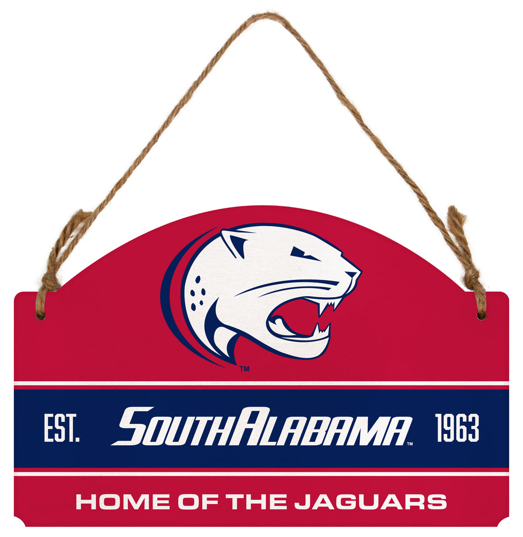 University of South Alabama Flat Wood Sign with Hanging String - Officially Licensed Collegiate Product 