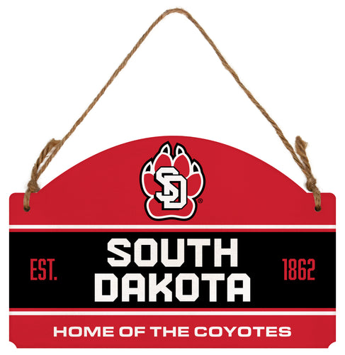 South Dakota Coyotes Flat Wood Sign with Hanging String - Officially Licensed Collegiate Product 