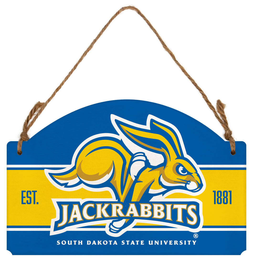 South Dakota State Jackrabbits Flat Wood Sign with Hanging String - Officially Licensed Collegiate Product 