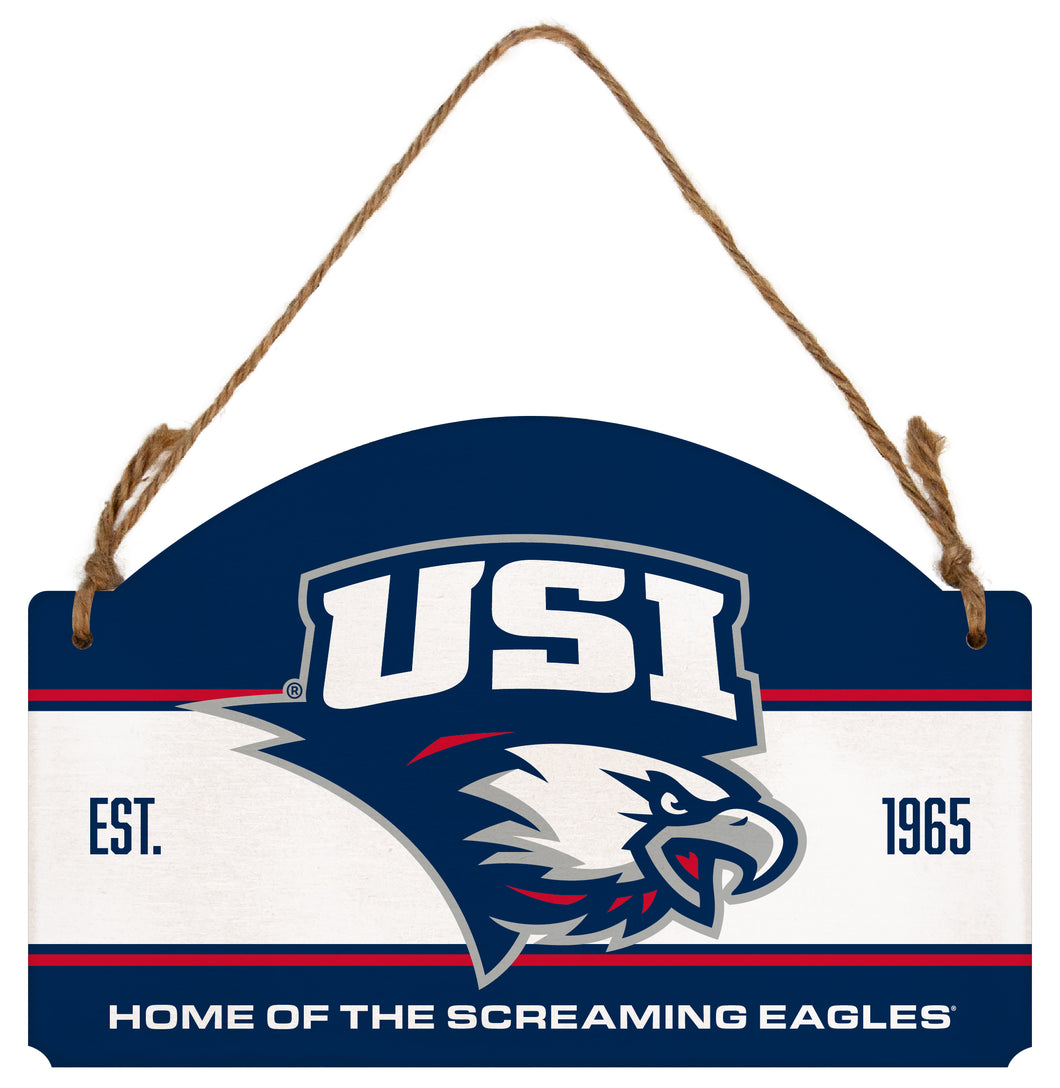 University of Southern Indiana Flat Wood Sign with Hanging String - Officially Licensed Collegiate Product 