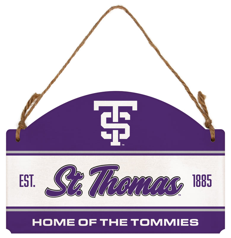 University of St. Thomas Flat Wood Sign with Hanging String - Officially Licensed Collegiate Product 