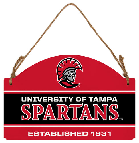 University of Tampa Spartans Flat Wood Sign with Hanging String - Officially Licensed Collegiate Product 