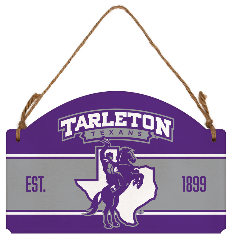 Tarleton State University Flat Wood Sign with Hanging String - Officially Licensed Collegiate Product 