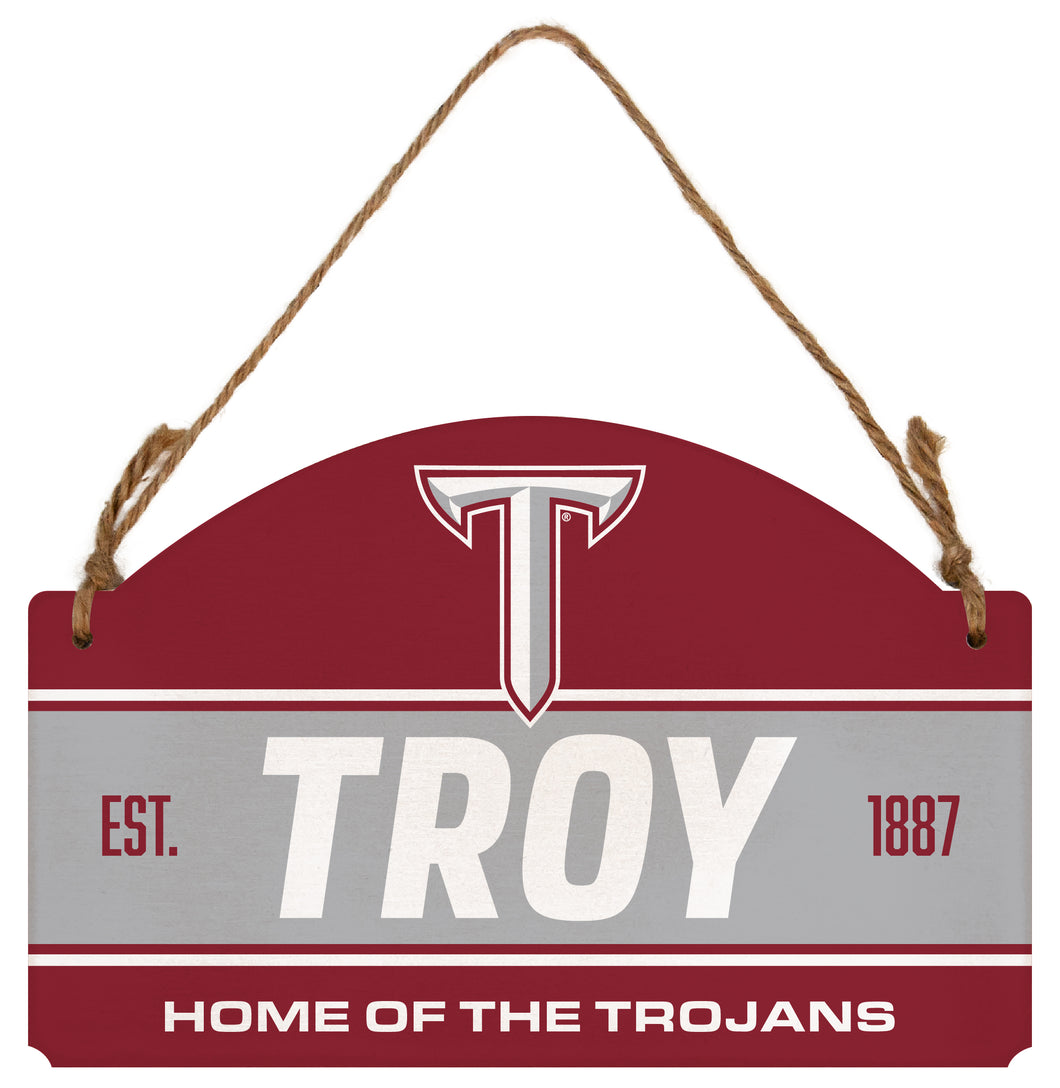 Troy University Flat Wood Sign with Hanging String - Officially Licensed Collegiate Product 