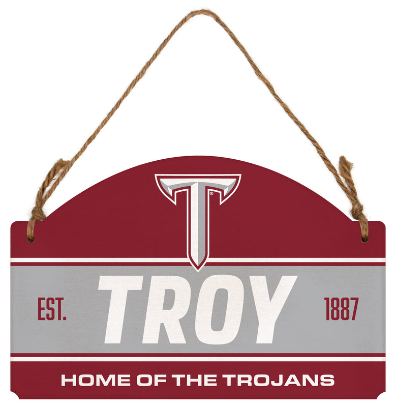 Troy University Flat Wood Sign with Hanging String - Officially Licensed Collegiate Product 