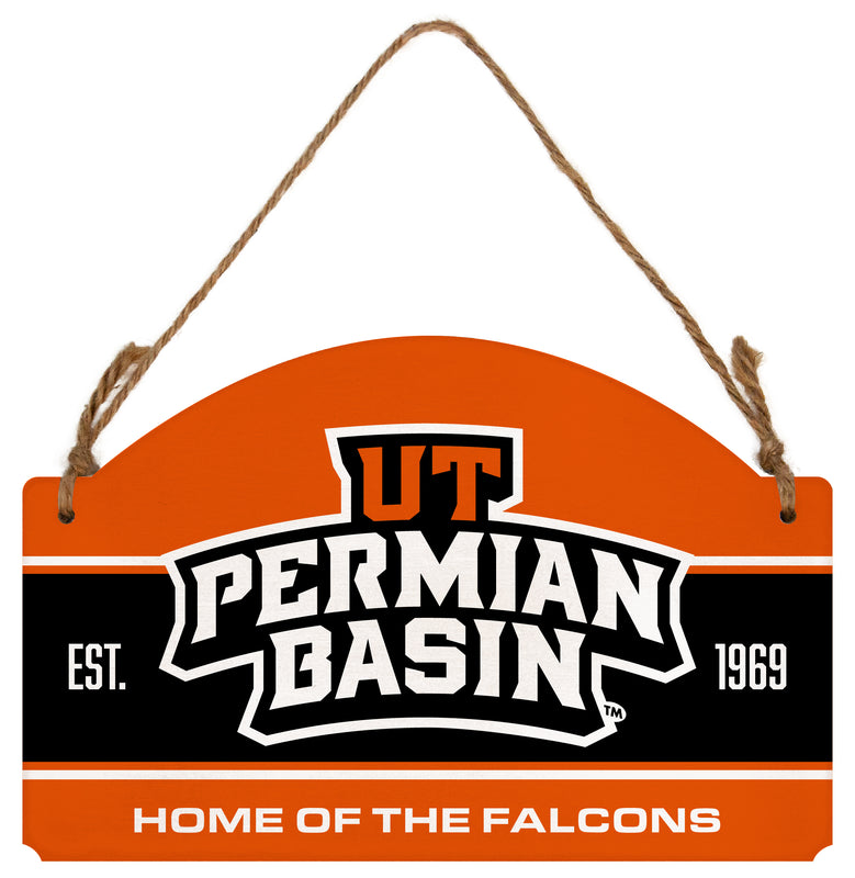University of Texas of the Permian Basin Flat Wood Sign with Hanging String - Officially Licensed Collegiate Product 