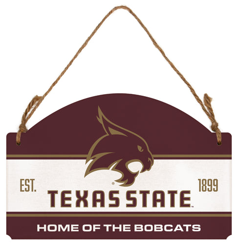 Texas State Bobcats Flat Wood Sign with Hanging String - Officially Licensed Collegiate Product 