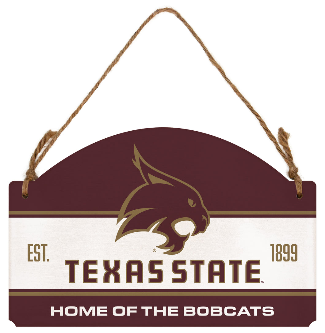 Texas State Bobcats Flat Wood Sign with Hanging String - Officially Licensed Collegiate Product 